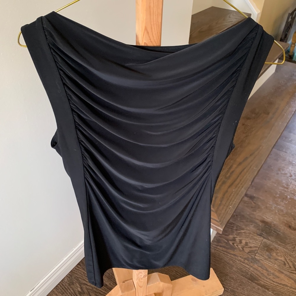 The Limited black size small top - nice gathers on front for flattering fit